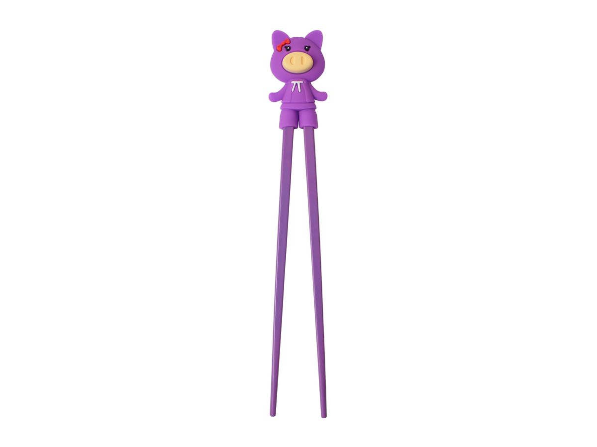 Dětské hůlky s prasátkem fialové, 23 cm